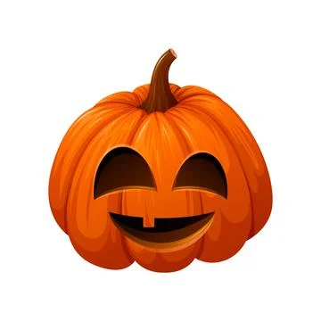 Halloween pumpkin with funny face, vector illustration, isolated background. Stock Illustration