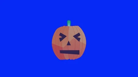 Halloween Pumpkin Green Screen Chroma Key Loop Animation 4K Stock Footage 340844381