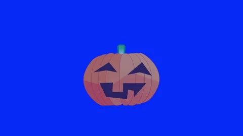 Halloween Pumpkin Green Screen Chroma Key Loop Animation 4K Stock Footage 340844397