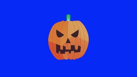 Halloween Pumpkin Green Screen Chroma Key Loop Animation 4K Stock Footage 340844432
