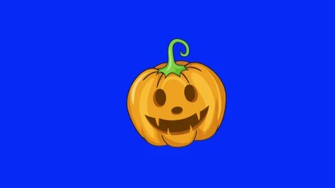 Halloween Pumpkin Green Screen Chroma Key Loop Animation 4K Stock Footage 340844526