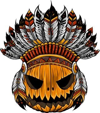 Halloween pumpkin with happy face. Vector cartoon Illustration. 스톡 일러스트