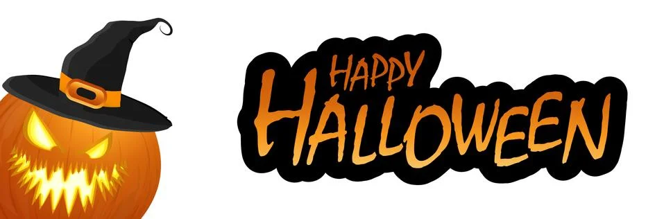 Halloween pumpkin with hat Stock Illustration