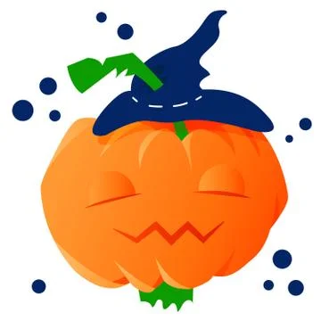  halloween pumpkin in hat Stock Illustration