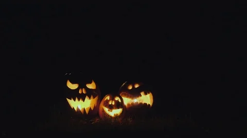Halloween pumpkin head jack lantern Stock Footage 80075473