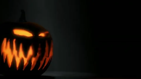Halloween pumpkin head rolling Stock Footage