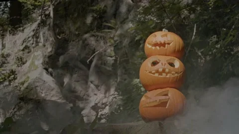 Halloween Pumpkin Heads Stock Footage 212401244