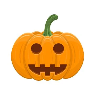 Halloween pumpkin isolated on white background. Cartoon orange pumpkin with s Stock Illustration