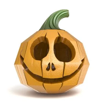 Halloween pumpkin Jack O Lantern polygonal design 3D Illustrazione stock