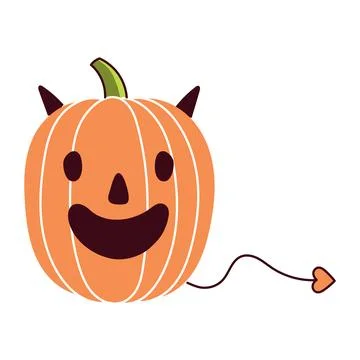 Halloween pumpkin, jack o lantern with carved face isolated Stock Illustration