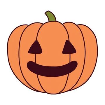 Halloween pumpkin, jack o lantern with carved face isolated Stock Illustration