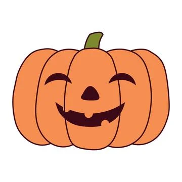Halloween pumpkin, jack o lantern with carved face isolated Stock Illustration