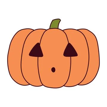 Halloween pumpkin, jack o lantern with carved face isolated Stock Illustration