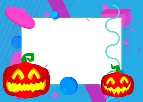 Halloween pumpkin, Jack O' Lantern geometrical graphic retro theme backgrou.. Stock Illustration