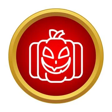 Halloween pumpkin jack o lantern red spooky icon Stock Illustration