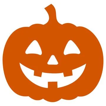 Halloween pumpkin jack o lantern flat icon symbol Stock Illustration
