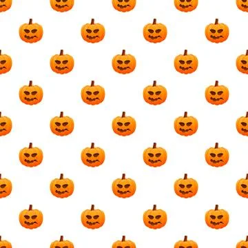 Halloween pumpkin jack o' lantern scary pattern Stock Illustration