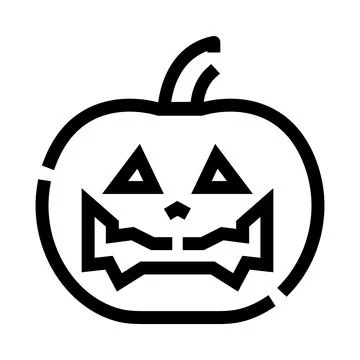Halloween pumpkin jack o lantern with carved scary face Stock Illustration