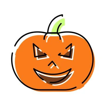 Halloween pumpkin jack o lantern face smiling Stock Illustration