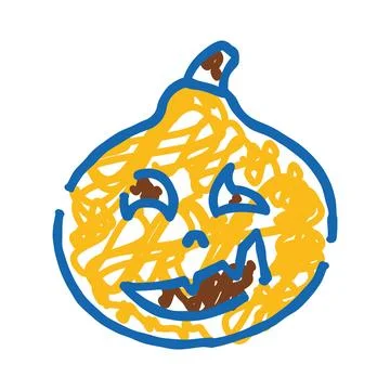 Halloween pumpkin jack o' lantern drawing scribble illustration Stock Illustration