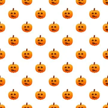 Halloween pumpkin jack o lantern pattern for spooky background Stock Illustration