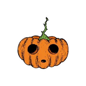 Halloween pumpkin. Jack'O'Lantern. Isolated. Vector cartoon illustration. Stock Illustration