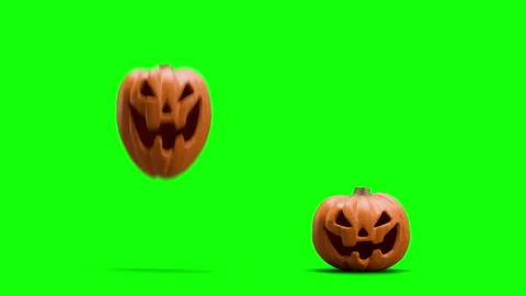 Halloween pumpkin jumping 3d loop animation collection. Stock Footage 317719044