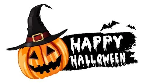 Halloween pumpkin label Stock Illustration