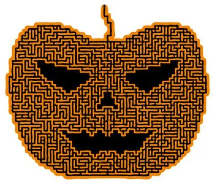 Halloween pumpkin labyrinth Stock Illustration