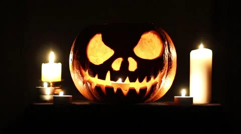 Halloween pumpkin lantern Stock Footage 68645502