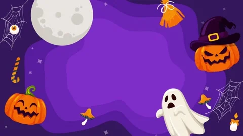 Halloween pumpkin with lantern glowing in dark spooky background animation Stock Footage 313744754