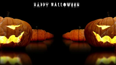 Halloween pumpkin lantern loop background video Stock Footage 287844081