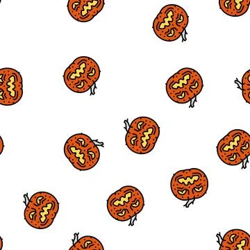 Halloween pumpkin lantern vector seamless pattern Stock Illustration