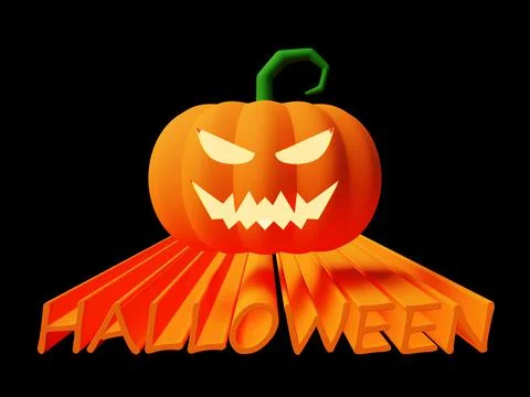 Halloween pumpkin on letters simulating the torso of a monster. 3d rendering Stock Illustration