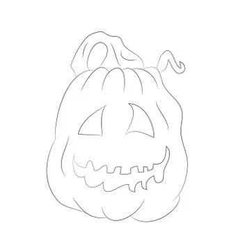 Halloween pumpkin with lines, vector Stock Illustration