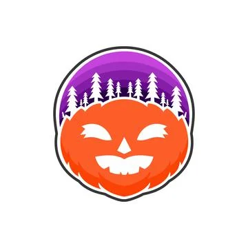 Halloween pumpkin logo Stock Illustration