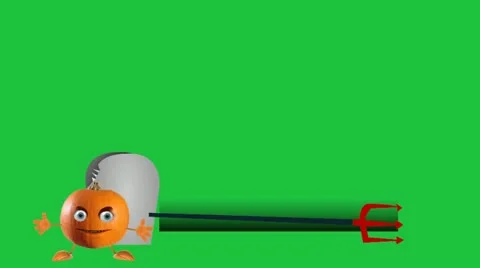 Halloween Pumpkin Lower Thirds Stock Footage 12389783