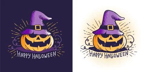Halloween pumpkin in a magic hat Stock-Illustration