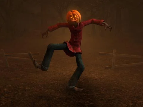 Halloween pumpkin man Stock Illustration