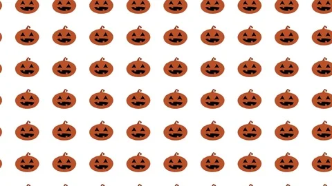 Halloween pumpkin motion background loop white Stock Footage 81334958