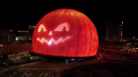 Halloween Pumpkin MSG Sphere Las Vegas 4... | Stock Video | Pond5