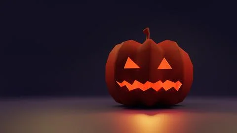 Halloween pumpkin with night light Stock Illustration