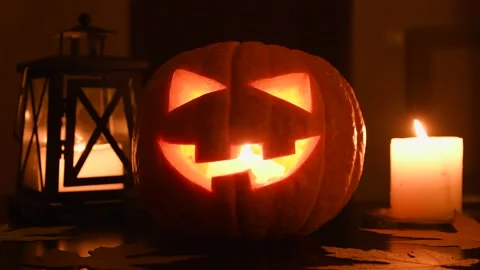 Halloween pumpkin or Jack o'Lantern Stock Footage 135660311