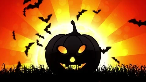 Halloween Pumpkin in Orange Background Stock Footage 79791843