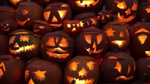 Halloween Pumpkin Park Stock Footage 219735315