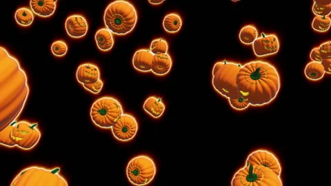 Halloween pumpkin particle loop animation background Video stock 146255708