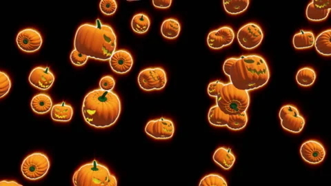 Halloween pumpkin particle loop animation background Video stock 146255731