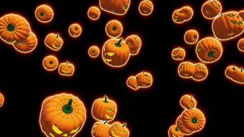 Halloween pumpkin particle loop animation background Stock Footage 146255736