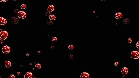 Halloween pumpkin particle loop animation Stock Footage 160946991