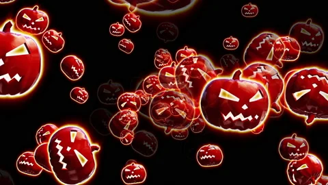 Halloween pumpkin particle loop animation Stock Footage 160947150